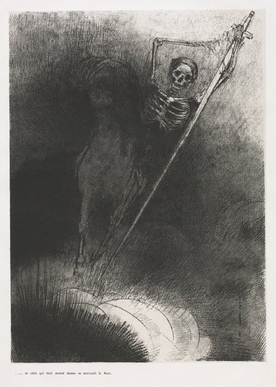 And His Name That Sat on Him Was Death by Odilon Redon