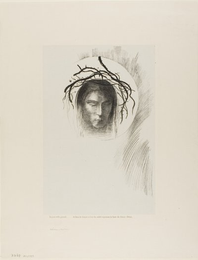 Day Appears at Last,...and in the Very Disk of the Sun Shines the Face of Jesus Christ, plate 24 of 24 by Odilon Redon