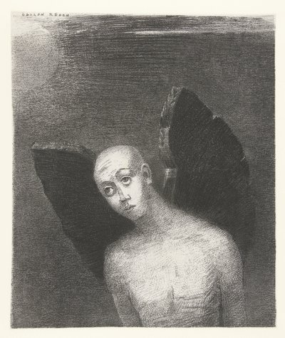 The Fallen Angel Spreads His Black Wings by Odilon Redon