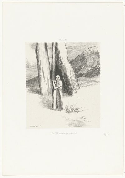A Fool in a Gloomy Landscape by Odilon Redon