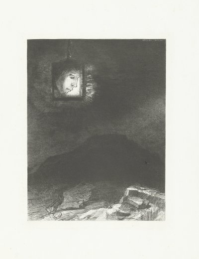 A Head in a Lantern (Dreams) by Odilon Redon