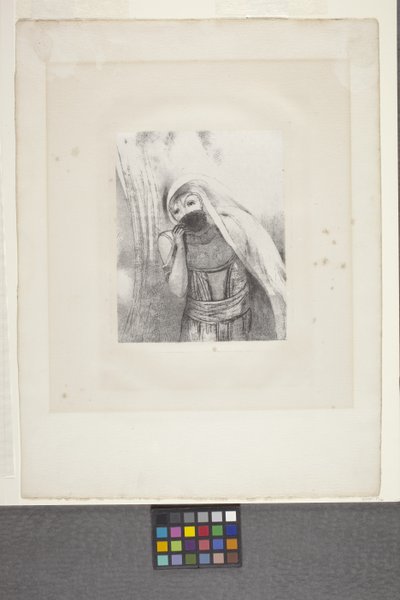 She Pulls From Her Chest A Completely Black Sponge... by Odilon Redon