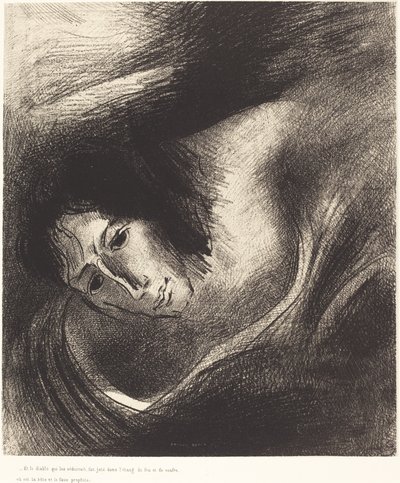 And the Devil That Deceived Them Was Cast into the Lake of Fire and Brimstone, Where the Beast and the False Prophet Are by Odilon Redon