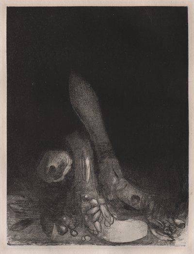 Flowers Fall and the Head of a Python Appears by Odilon Redon