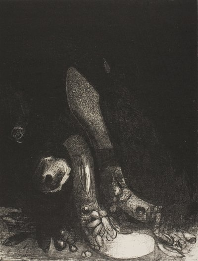 Flowers Fall and the Head of a Python Appears, Plate 5 of 24 by Odilon Redon