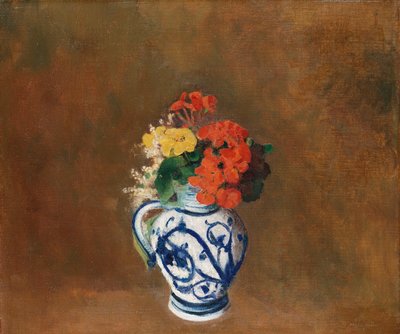 Flowers in a Blue Vase, c.1900 by Odilon Redon