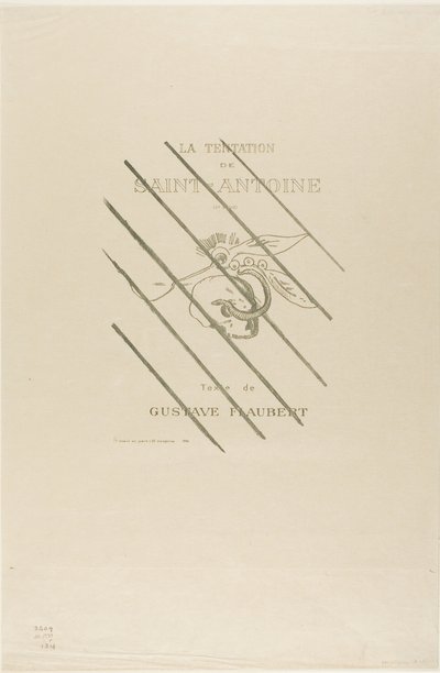 Frontispiece/Title Plate for the Temptation of St. Anthony by Odilon Redon