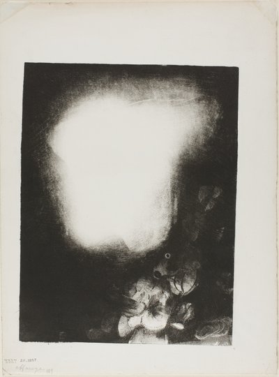 Head of Woman with Corsage of Flowers by Odilon Redon