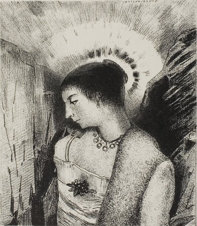Here is the Good Goddess, the Idaean Mother of the Mountains, Plate 15 of 24 by Odilon Redon