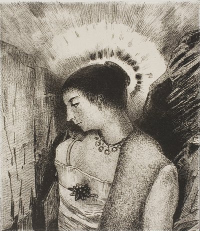 Here is the Good Goddess, the Idaean Mother of the Mountains, Plate 15 of 24 by Odilon Redon