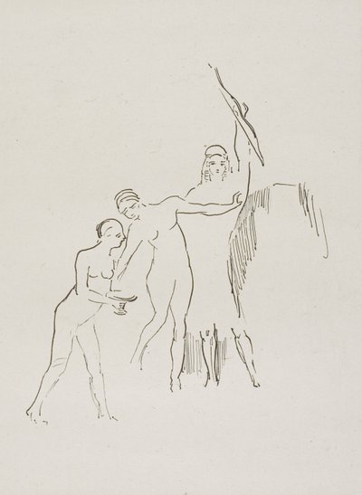 Immediately Three Goddesses Arise, Plate 11 of 24 by Odilon Redon