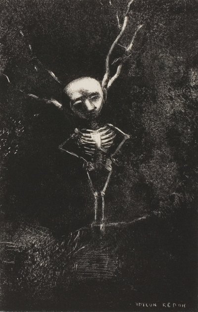 In the Maze of Branches, the Pale Figure Appeared, plate 2 of 7 by Odilon Redon