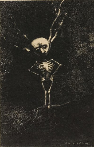 In the Maze of Branches, the Pale Figure Appeared, plate 2 of 7 by Odilon Redon