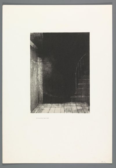 I Saw a Broad and Pale Light (The Haunted House, Illustrations by Bulwer-Lytton, Translated by René Philipon) by Odilon Redon