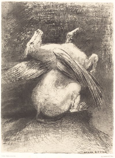 The Impotent Wing Did Not Lift the Animal into That Black Space by Odilon Redon