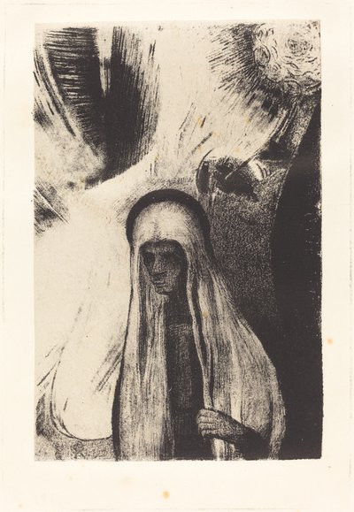 The Old Woman: What Are You Afraid Of? A Wide Black Hole! It Is Empty, Perhaps! by Odilon Redon