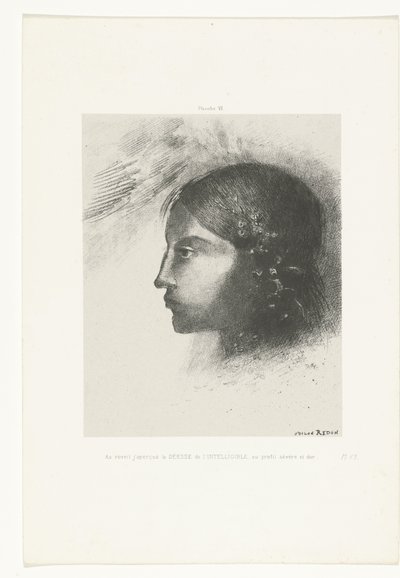 Awakening I Saw the Goddess of Intelligibility with Her Severe and Hard Profile by Odilon Redon
