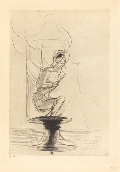 Sometimes one finds an old reminiscing flask, whence issues in full life a returning soul by Odilon Redon