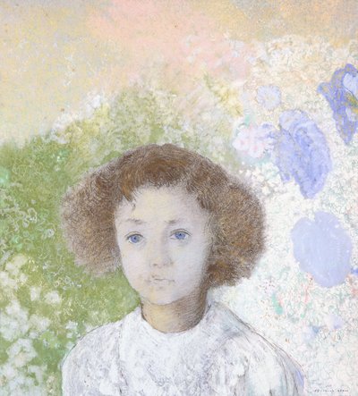 Portrait of Genevieve de Gonet as a child by Odilon Redon