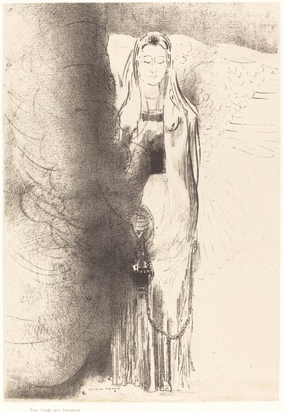 And the Angel Took the Censer by Odilon Redon