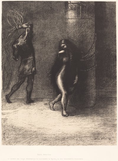 Saint Anthony: (Beneath Her Long Hair, Which Covered Her Face, I Thought I Recognized Ammonaria) by Odilon Redon