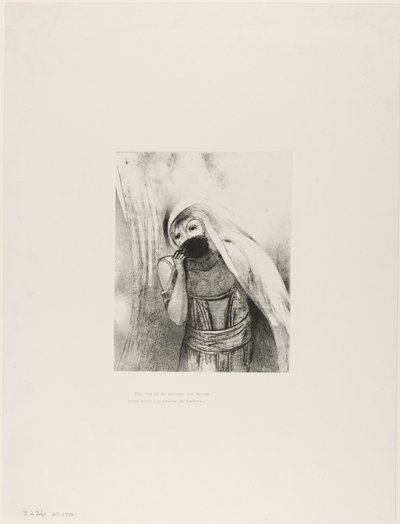 She Draws From Her Bosom a Sponge, Perfectly Black, and Covers it With Kisses (plate 8 of 24) by Odilon Redon