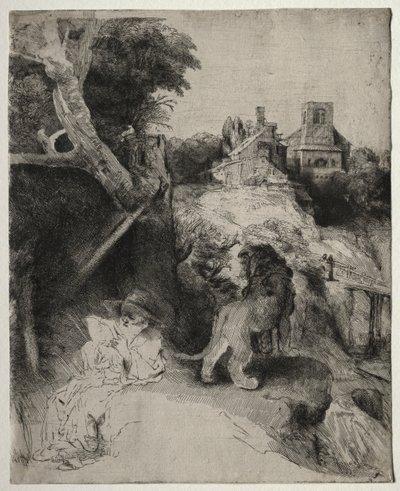 St. Jerome Reading in an Italian Landscape by Odilon Redon