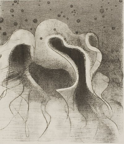 The Beasts of the Sea, Round Like Leather Bottles, Plate 22 of 24 by Odilon Redon