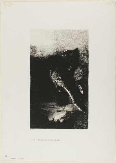 The Chimera with Green Eyes Turns, Bays, plate 7 from The Temptation of Saint Anthony (1st series) by Odilon Redon