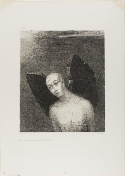 The Lost Angel Then Opened Black Wings, from Night by Odilon Redon