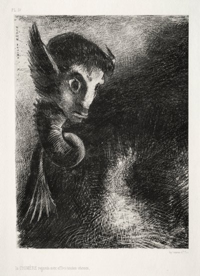 The Night: The Chimera Gazed at All Things with Fear, 1886 by Odilon Redon