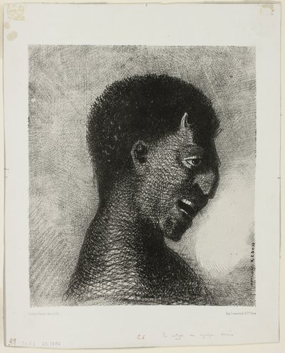 The Satyr with the Cynical Smile, plate 5 of 8 from Les Origines by Odilon Redon