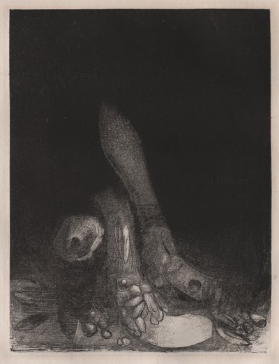 The Temptation of St. Anthony: Flowers Fall and the Head of a Python Appears by Odilon Redon