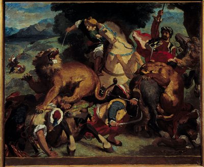 The lion hunt by Odilon Redon
