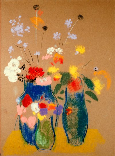 Three Vases of Flowers by Odilon Redon