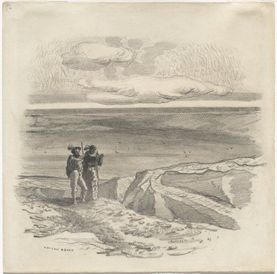Two Figures in a Landscape by Odilon Redon