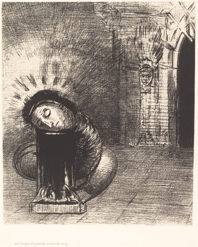 A Long Chrysalis, the Color of Blood by Odilon Redon
