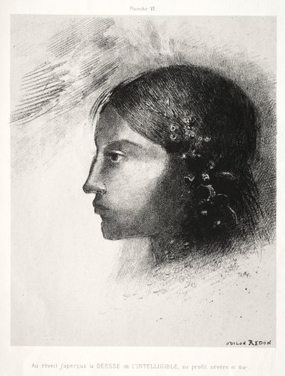 Upon Awakening I Saw the Goddess of the Intelligible with Her Severe and Hard Profile by Odilon Redon