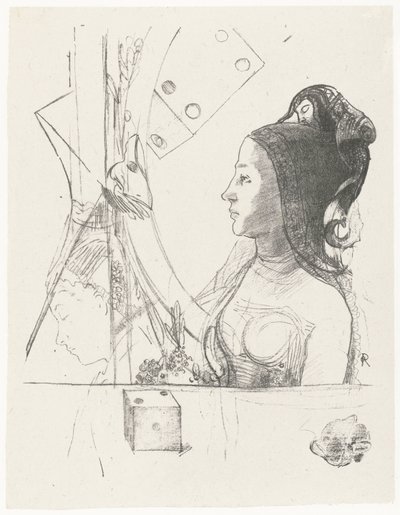 Woman and Dice (series title) by Odilon Redon