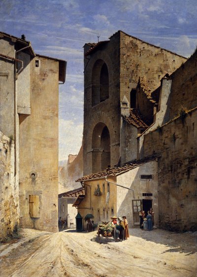 Porta San Niccolo in Florence by Odoardo Borrani