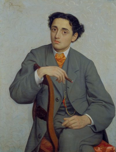 Portrait of a young man by Odoardo Borrani