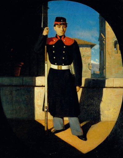 Soldiers of the Tuscan National Guard by Odoardo Borrani