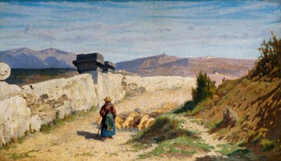 The Shepherdess by Odoardo Borrani