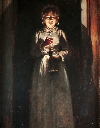 Woman with Candle by Odoardo Borrani