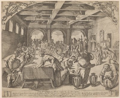 The Marriage at Cana by Odoardo Fialetti after Jacopo Tintoretto