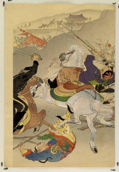 A Cavalry Battle, Manchuria by Ogata Gekko