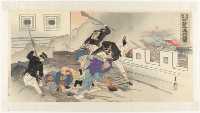 Depiction of the Sino-Japanese War in Pyongyang by Ogata Gekko