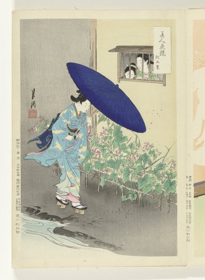 Blooming Hedge (Comparisons Between Beauties and Flowers) by Ogata Gekko