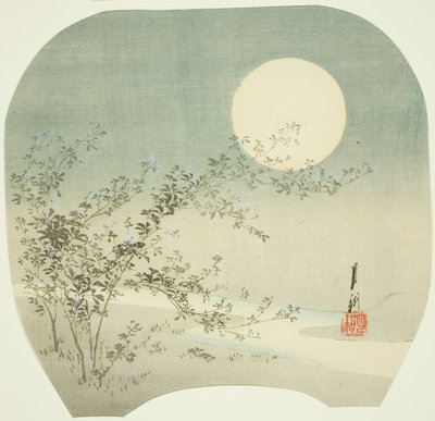 Full Moon and Autumn Flowers by the Stream by Ogata Gekko