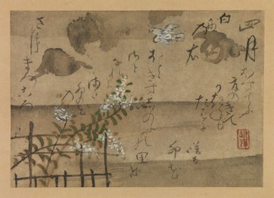 Fourth Month from Fujiwara no Teika’s Birds and Flowers of the Twelve Months by Ogata Kenzan